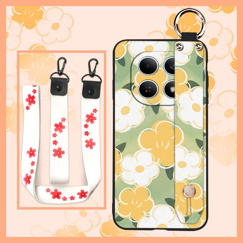 Shockproof Lanyard Phone Case For Redmi Note15 4G Global Fashion Design Oil Painting Kickstand Phone Holder Soft case