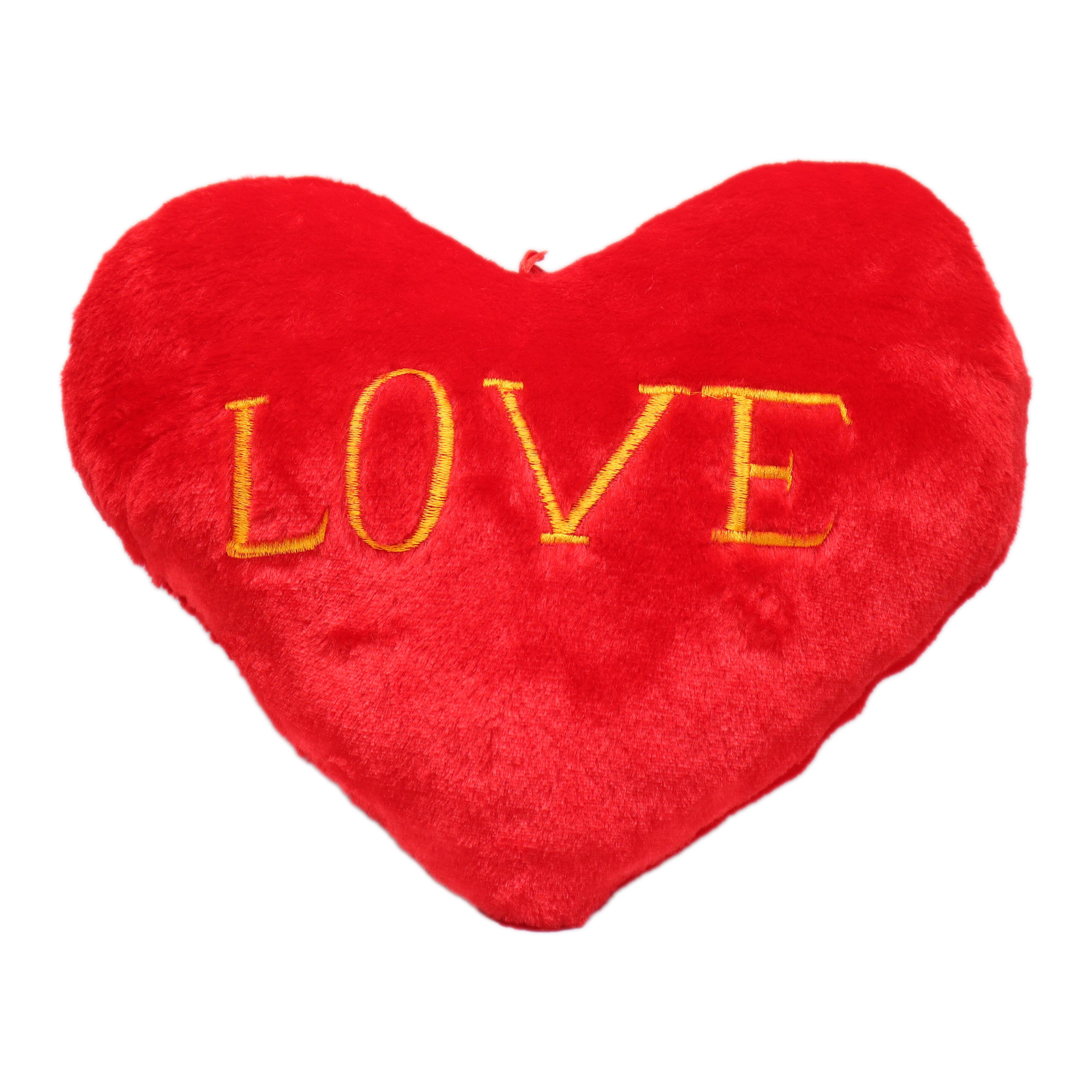 Red Heart Shape Cushion with Love Embroidery - 30cm Romantic Plush Pillow - Soft Velvet Decorative Gift for Valentine's and Anniversaries