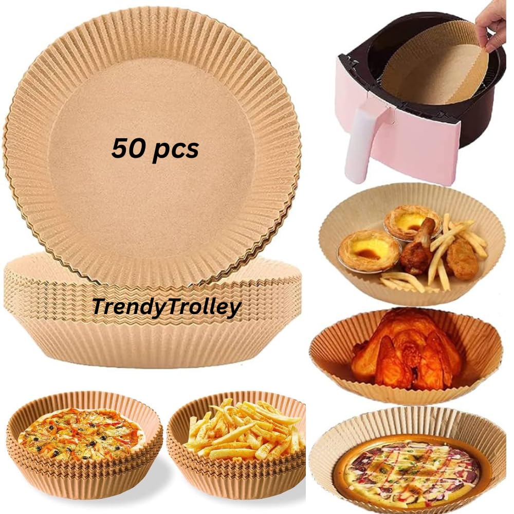 50 Pcs Air Fryer Non-Stick Disposable Liners, Baking Paper