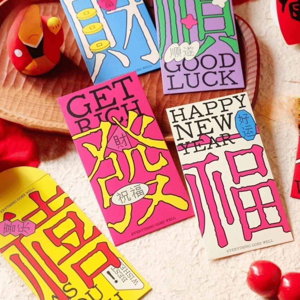 6pcs Festive Horse Year Red Envelopes 6 Patterns Colorful Red Packets Traditional Blessing Characters Money Bag Lunar Year Celebration