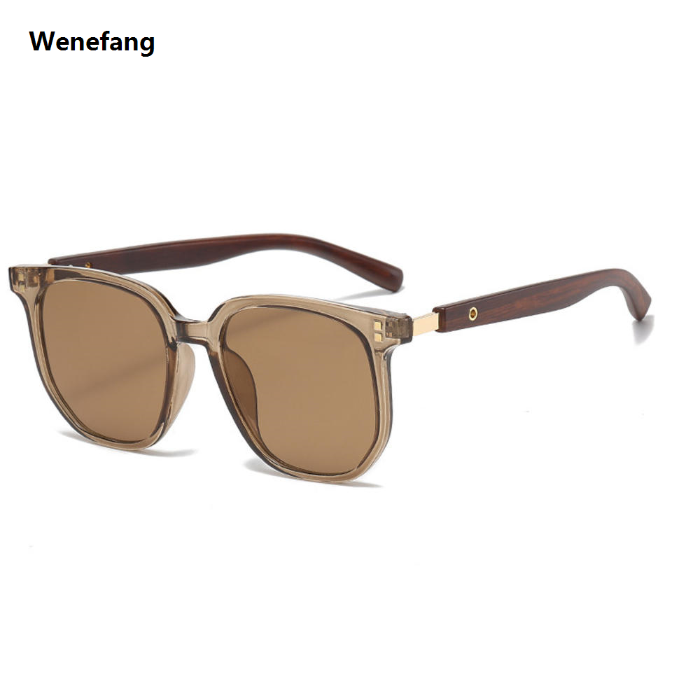 Wenefang Wood Grain Texture Vintage Sunglasses Comfortable Fit Uv Blocking Trendy Retro Eyewear Polarized Lenses Unisex Design Polarized Sunglasses for Outdoor Fashion Beachwear Accessory Driving Eyewear