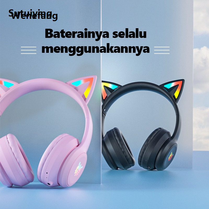 Wenefang Sutuiying ONIKUMA Gaming Gaming Headset Bluetooth Headset Cat Portable Hot Selling Ear Noise Cancellation High Sound Quality Cute