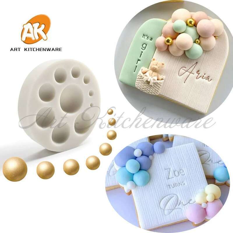 Various Size Pearls Decorating Molds Food Grade Silicone Fondant Supplies Kitchen Baking Tool Chocolate Soap Mould