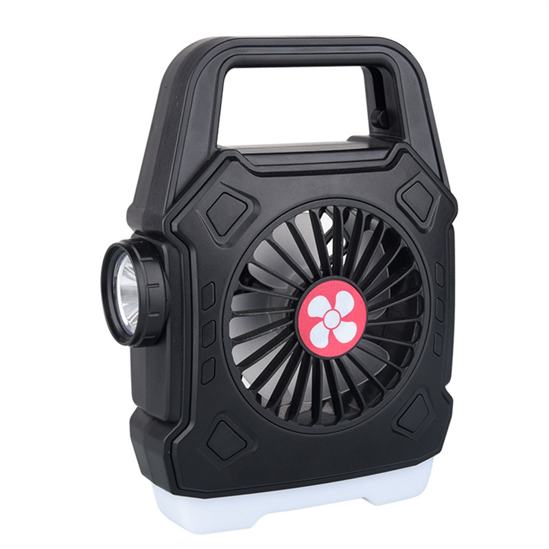 NAMUNY Portable Camping Fan with Light Multifunctional Outdoor Flashlight USB Charging Hanging Tent Light Black