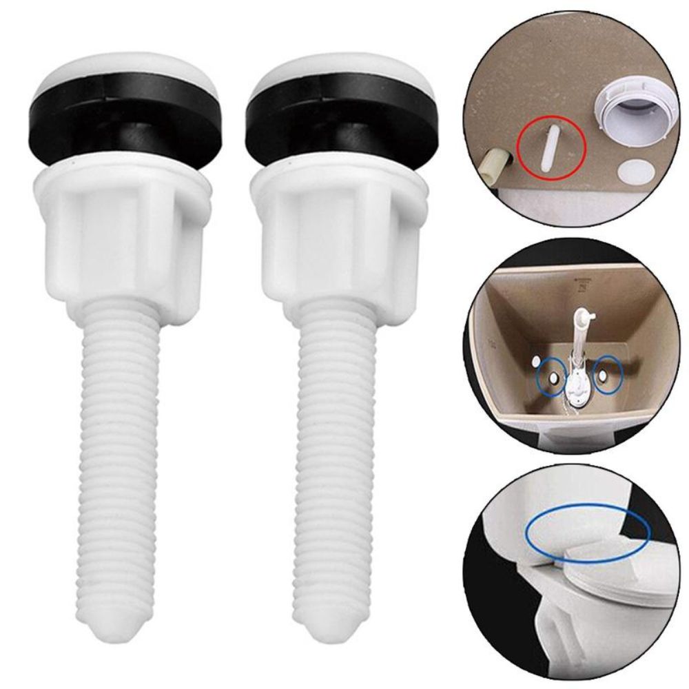 2pcs Durable Rust Proof Toilet Tank Screws Leak Proof Corrosion Resistant Toilet Mounting Screws Universal Fit Toilet Repair Kit for Toilet Repair