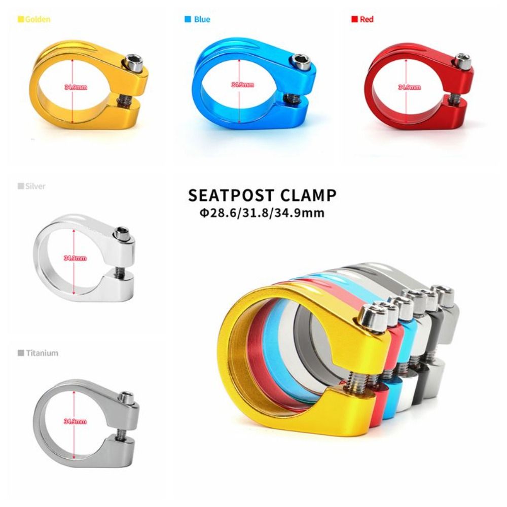 Bike Parts 28.6/31.8/34.9mm Bike Seatpost Clamp Aluminum Alloy Front Derailleur Bicycle Sitting Rod Clamp Super Light Titanium Ultralight Bike Saddle Seat Clamp Riding Accessories