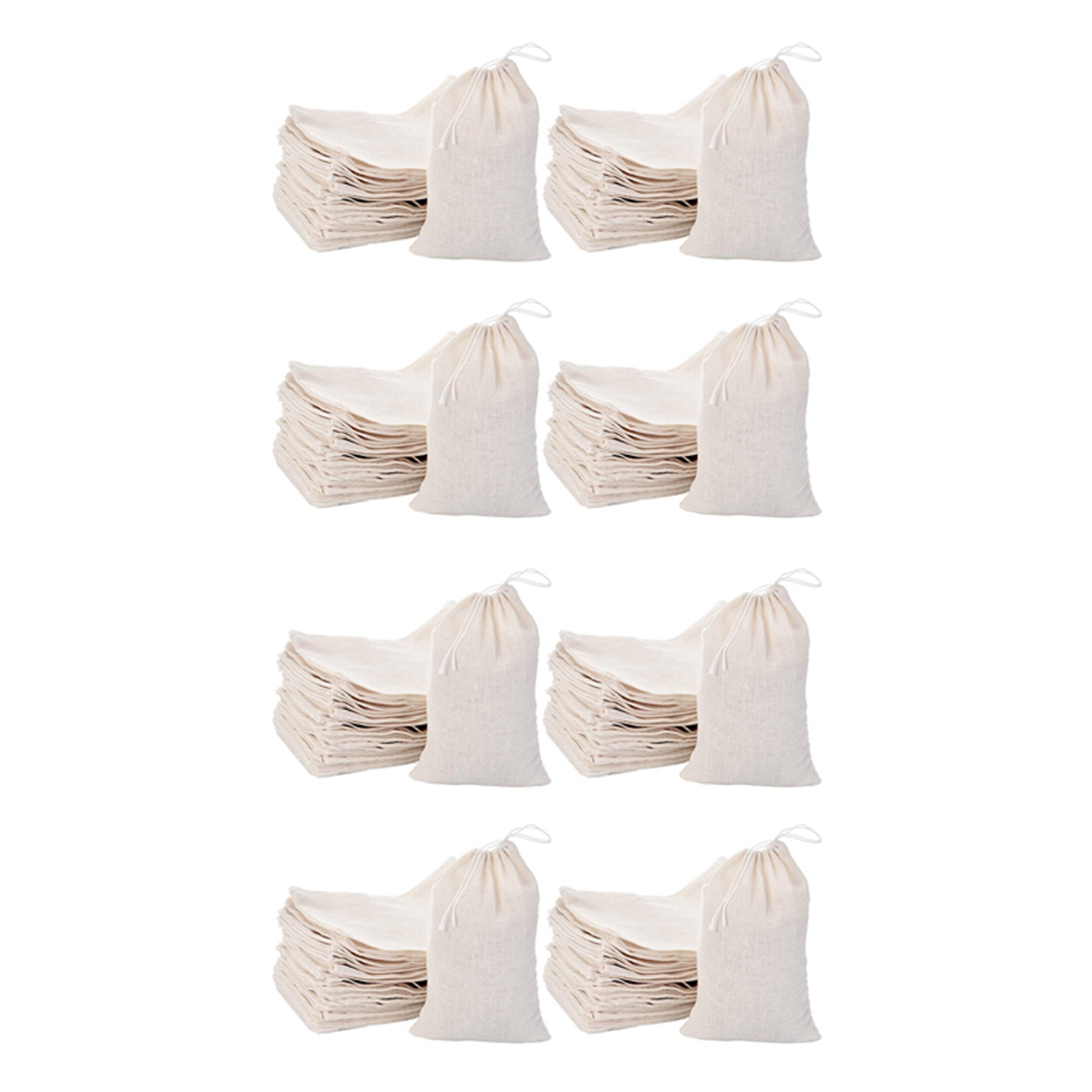 fasdaga 400 Pack Cotton Muslin Bags Sachet Bag Multipurpose Drawstring Bags for Tea Jewelry Wedding (4 x 6 Inches)