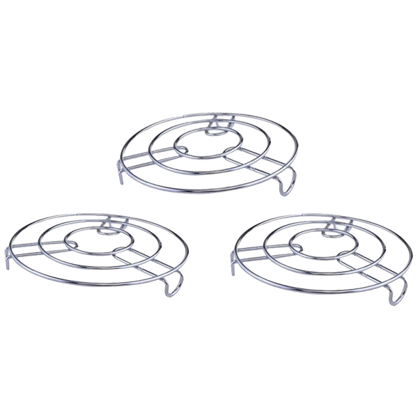 3 PCS Kitchen Hot Utensil Stand/ Stainless Steel Cooking Pot Steaming Tray Stand- Round shape