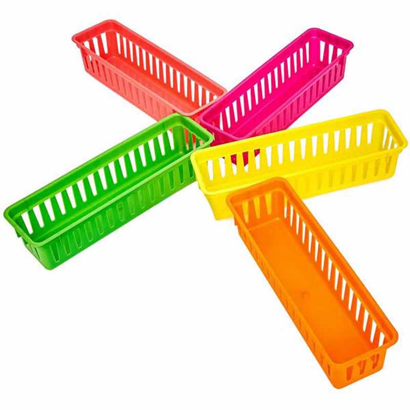 NAMUNY Classroom Pencil Organizer Pencil Basket or Crayon Basket, Variety Colors, Random Colors (10 Pack)