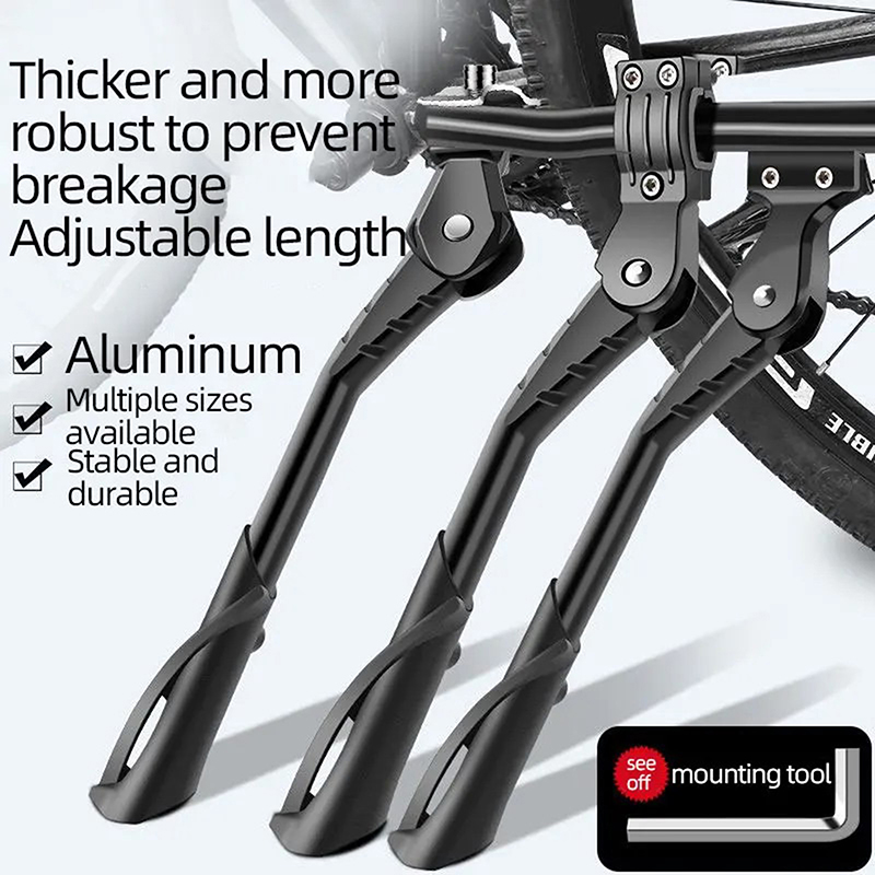 24-29 Inch Bicycle Stand Adjustable Bicycle Parts Aluminum Alloy Side Support Feet Bicycle Parking Kickstand Bicycle Equipment CF8