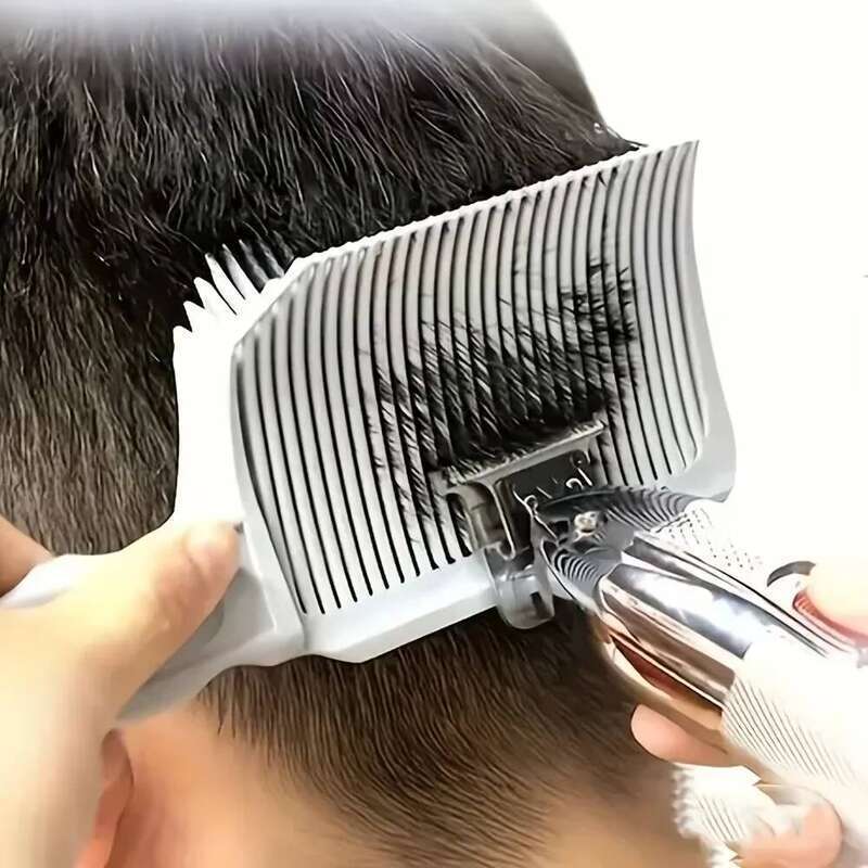 2Pcs Upgrade Barber Flat Top Cut Mens Arc Design Curved Positioning Hair Clipper Combs Salon Hairdresser Tools