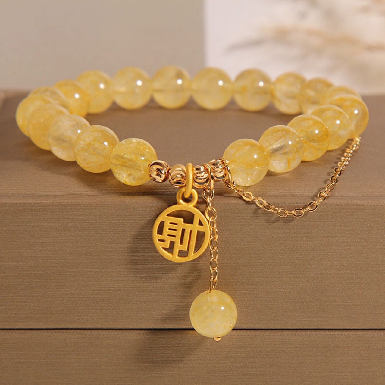 【Quality certifications】Natural Citrine Bracelet Niche Design Light Luxury Exquisite Wealth-making Wealth-making Crystal Bracelet