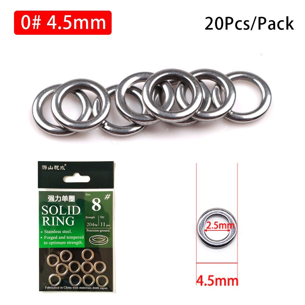 10-20pcs New 304 Stainless Steel Fishing Solid Ring 4mm-12mm Heavy Duty Jigging Ring Snap Split Ring Fishing Tackle Lure Connector