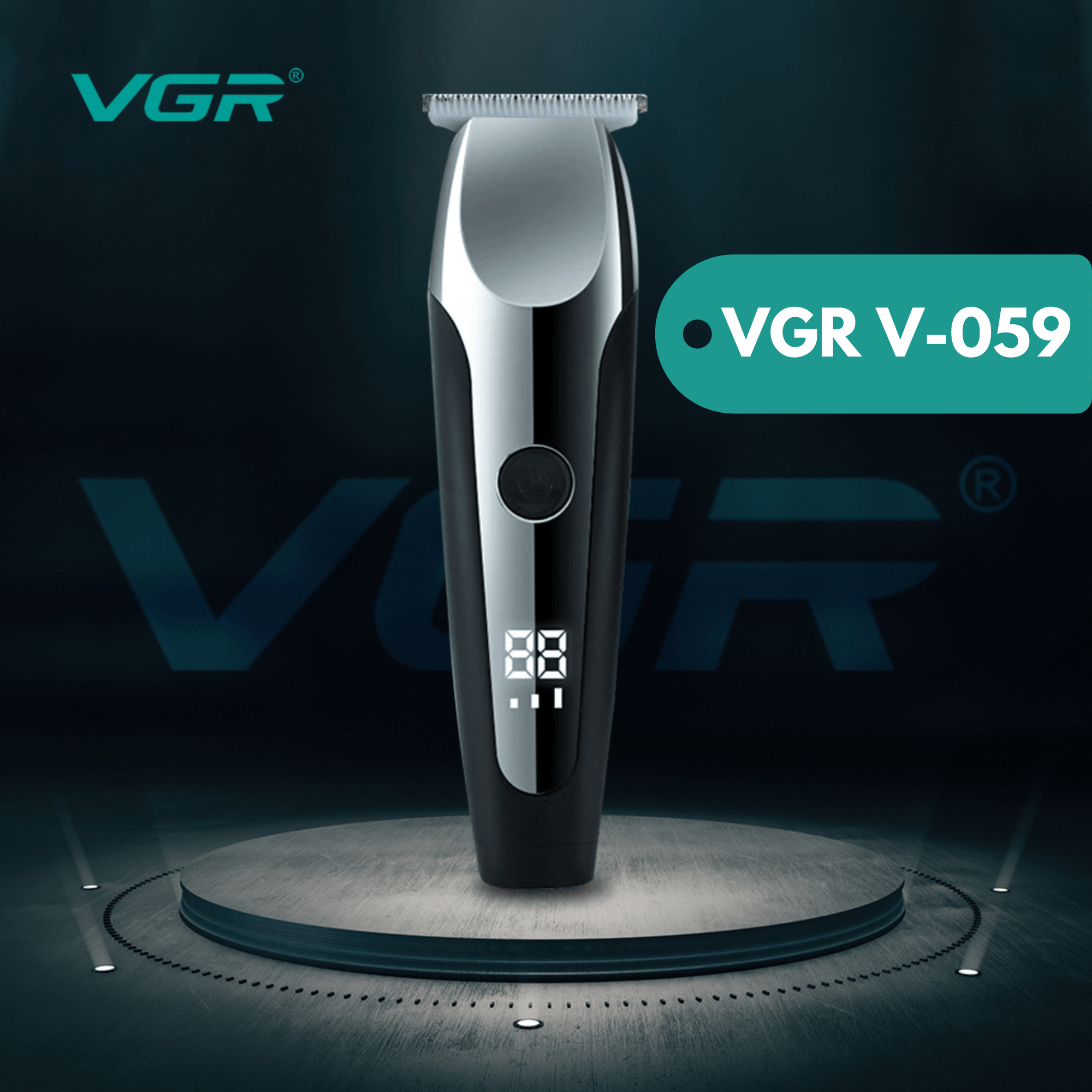VGR V-059 Professional Hair Trimmer With Digital Display