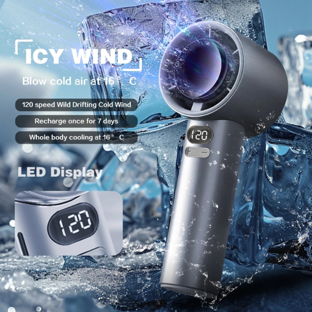 Grabsy Mini Turbo Fan 120 Speed Portable Rechargeable Cooling Fan with LED Display Nepal