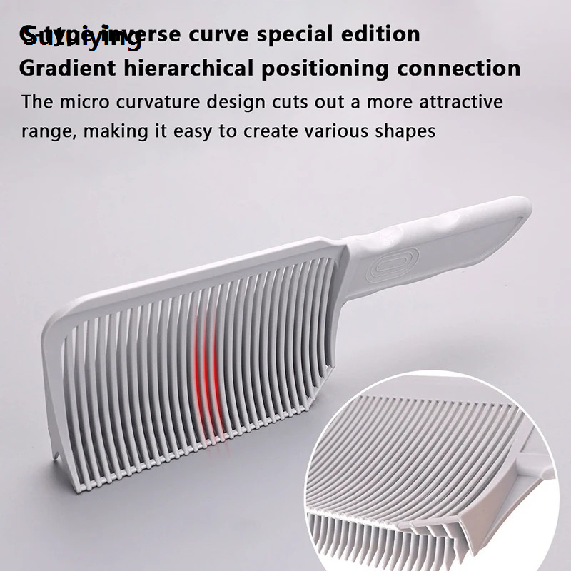 Sutuiying Professional Barber Clipper Hair Cutting Comb Men Adjustable Luxury Curved Flat Top Hair Clipper Fade Brush Salon Styling Tool