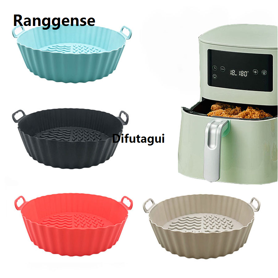 Difutagui Portable Air Fryer Silicone Liners Air Fryer Silicone Pot Reusable Silicone Air Fryer Liners Food Safe Non Stick Air Fryer Basket Accesso