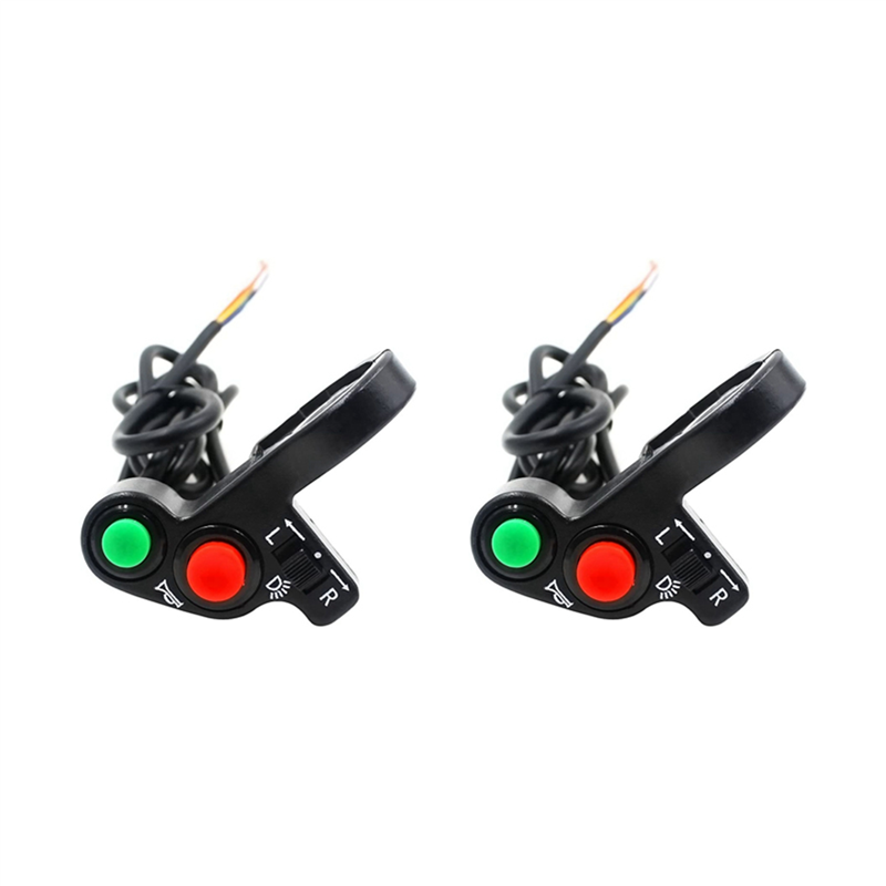 FORIDE 2X Motorcycle Handlebar Switch Electric Bike Scooter Horn Turn Signals On/Off Button Light Switch