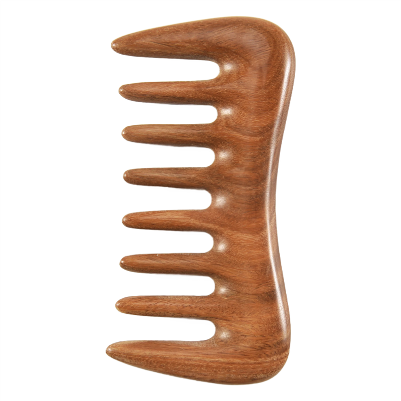 ARELENE Wide Tooth Hair Comb - Natural Wood Comb for Curly Hair - No Static Sandalwood Hair Pick Wooden Comb for Detangling