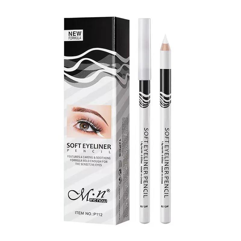 Linman totoro New style 12 pieces/box White Eyeliner Pencil Waterproof Lying SFashion ilkworm Brighten Eye Liner Pen Semi-Permanent Makeup Tattoo Accessories