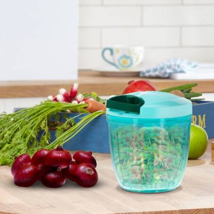 Vegetable Chopper, Cutter, Mixer for Kitchen with Stainless Steel Whisker Blade (900 ml, Multicolor )