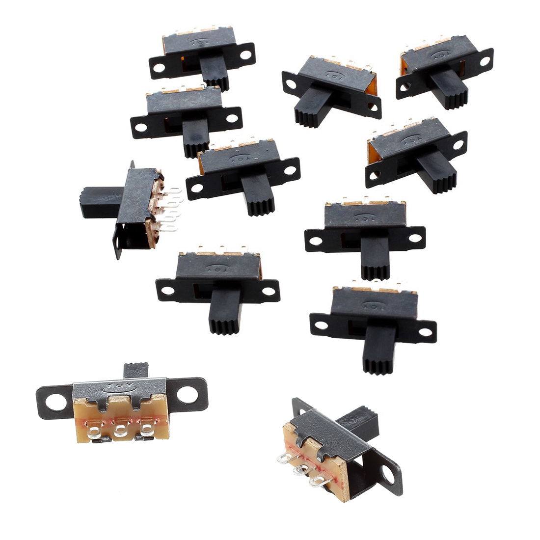 Hot 20pcs 5V 0.3A Mini Size Black SPDT Slide Switch for Small DIY Power