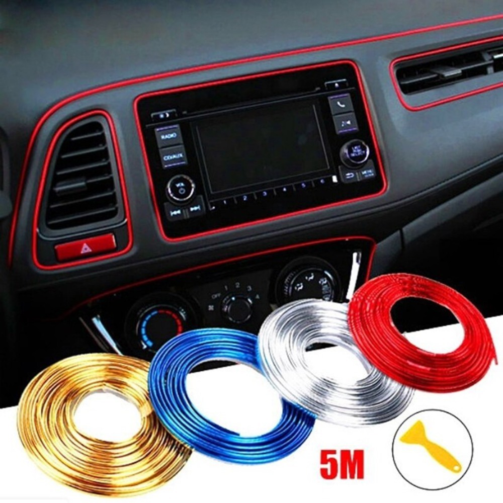 5M New Trim Dashboard Decoration Flexible Strips Universal Door Car-Styling Tools Trim Strips Flexible Diy Interior Moulding Moulding