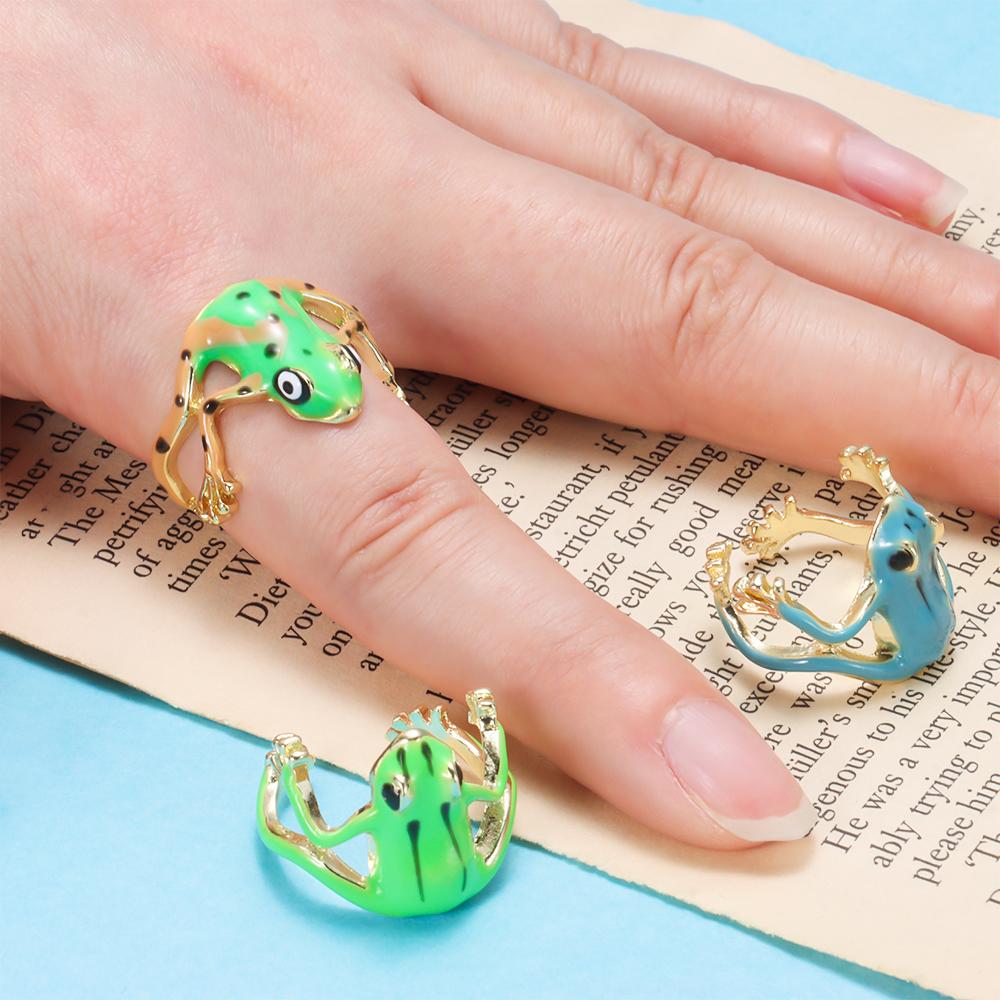 New Originality Tree Frog Ring Alloy Cute Adjustable Ring Opening Animal Shape Frog Open Rings For Women