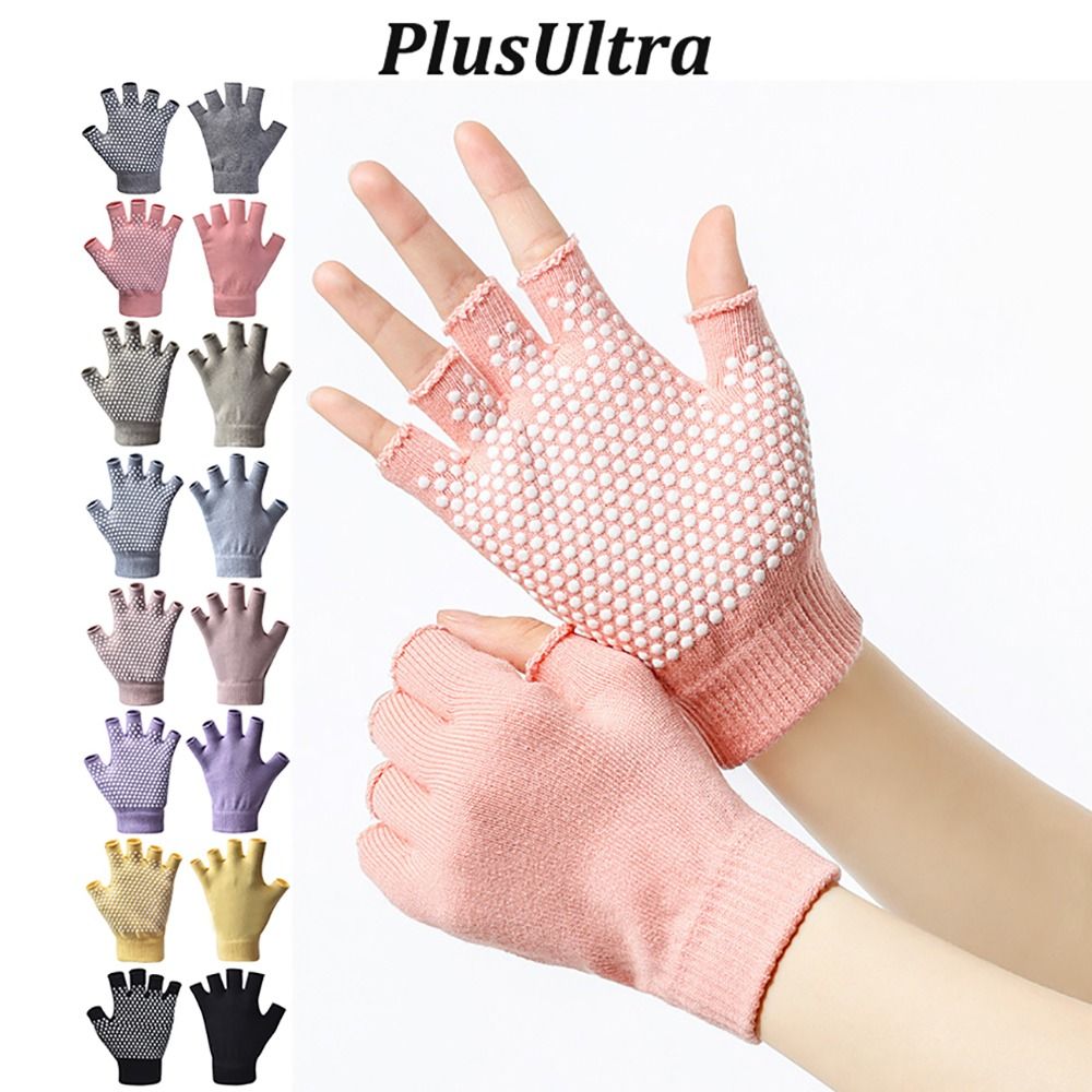 1Pair New Women Men Yoga Gloves Indoor Dance Fitness Training Warm Half-finger Gloves Pilates Anti-slip Open-fingered Gloves