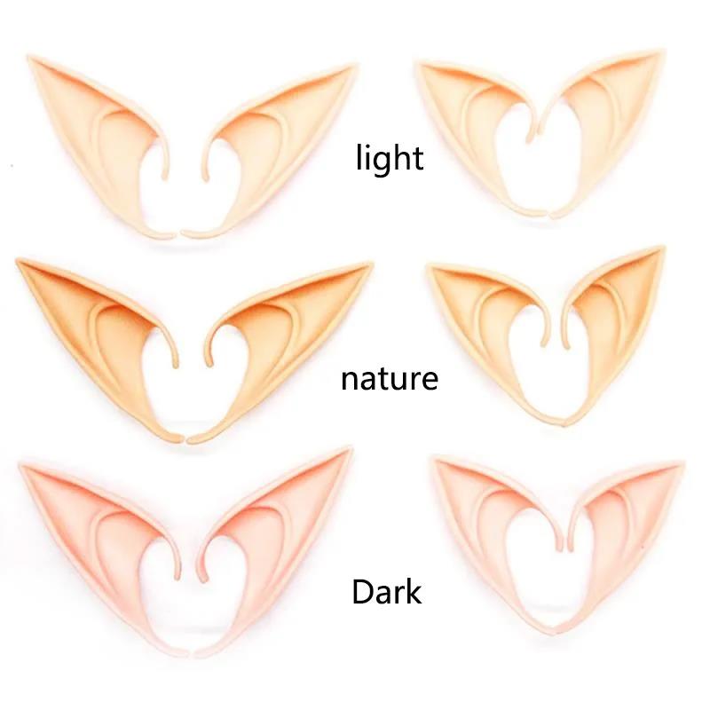 HOT 1Pair Latex Elf Ears Anime Fairy Angel Costumes Dress Up Elven Ears Cosplay Props Christmas Halloween Decoration Soft Party Mask