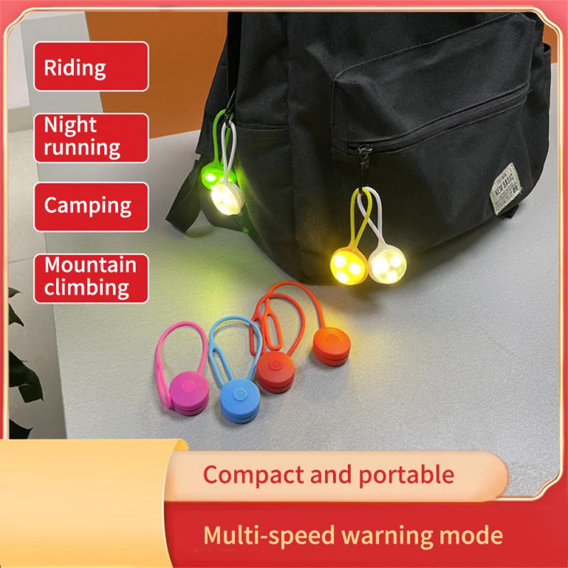 NEW Led Silicone Backpack 3 Led Cycling Hiking Highlight Portable Tail Outdoor Flash