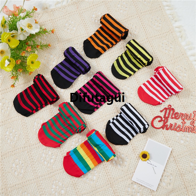 Difutagui Children Girls Pantyhoses, Kids Striped Pattern High Waist Cosplay Sales promotion Leggings Pants Tights Stockings for Halloween Christmas