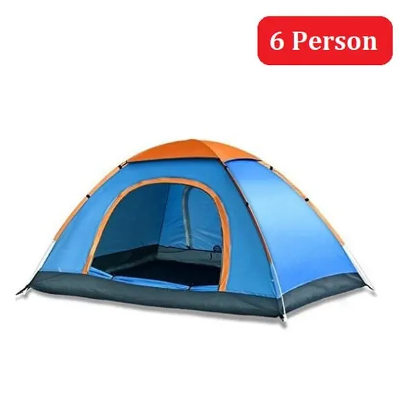 6-Person Waterproof Outdoor Dome Camping Tent - Ideal for Family Hiking (Multicolor)