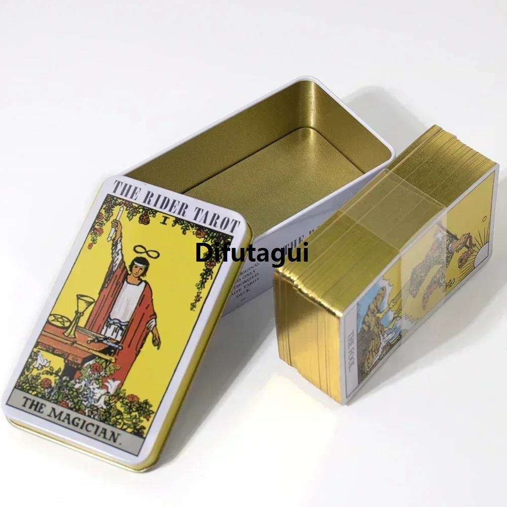 Difutagui 2025 New Occupy party deck tarot oracle guide book paper with 2025 tarot rider with tin box tarot gilded edge game star oracle