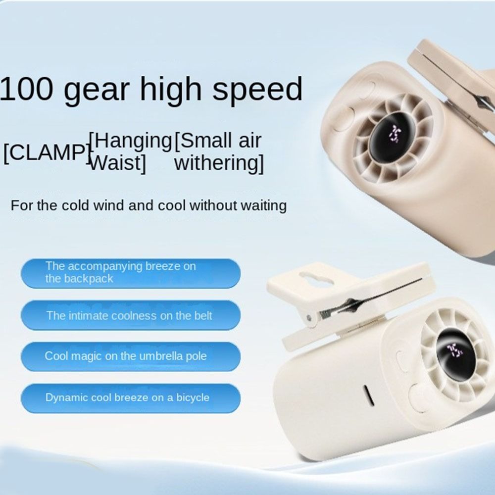 Portable Powerful Waist Clip Fan Rechargeable Lightweight Cooling Fan Convenient Versatile Desk Fan Belt Fan Work Travel