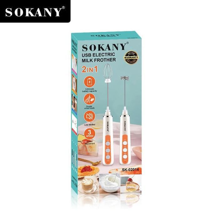 Sokany Hand Mixer With 3 Speed Adjustable And USB Rechargeable Foam Maker