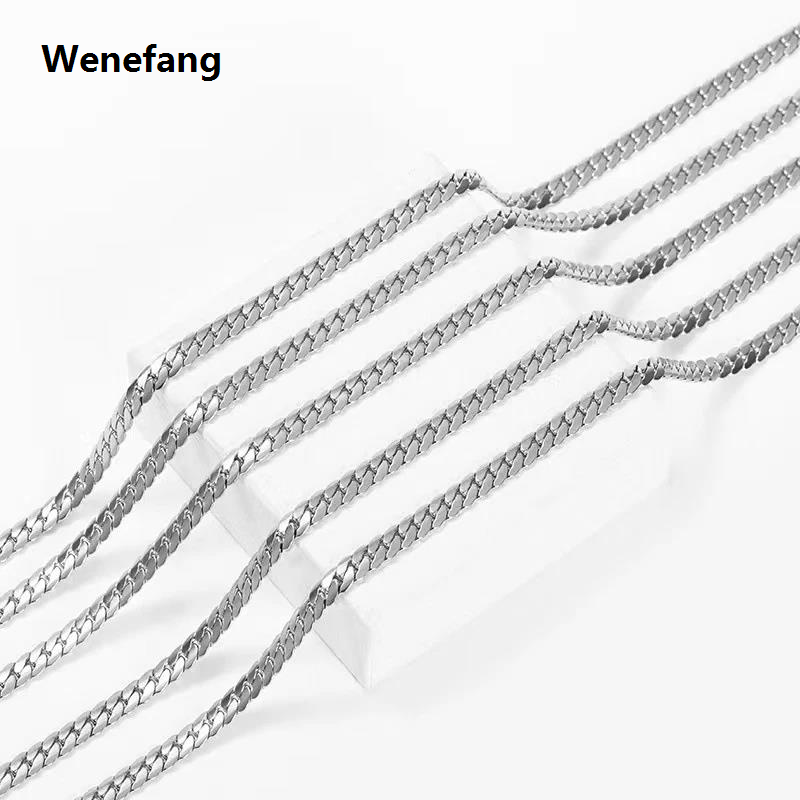 Wenefang 3-8MM Width Stainless Steel Chain Necklace For Men Women Gold 2025 New Color High Quality Waterproof Choker Hip Hop Jewelry Gift