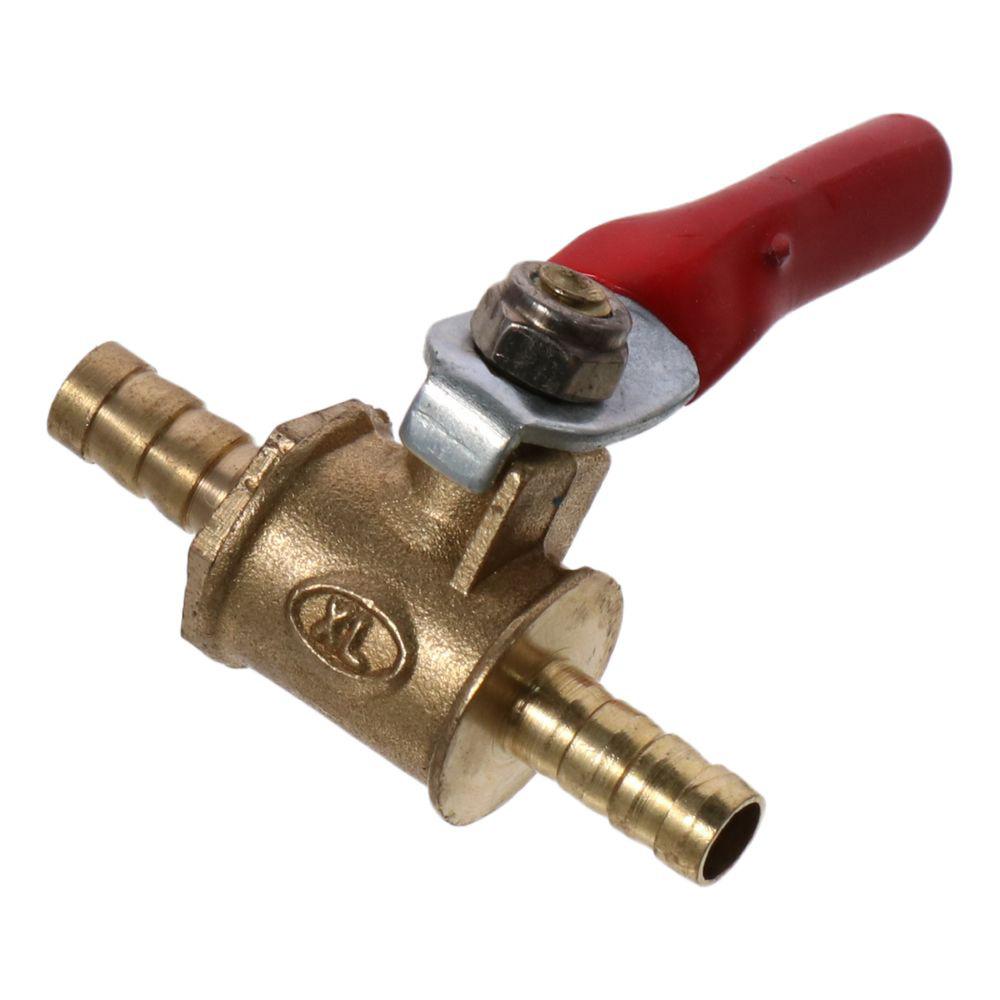 Shutoff Valves 6mm 8mm 10mm 12mm Ball Valve Hose Barb to Hose Barb Operation Handle Shut-off Valve 180 Degree Brass Valve On-off Controlling or Flow Adjustment of Water, Oil, and Gas