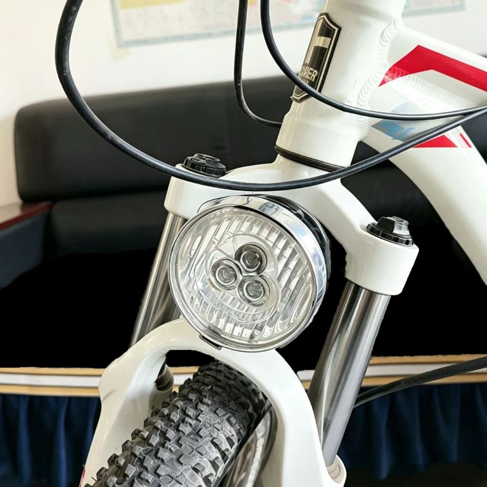 High Quality 3 LED Bike Front Bright Light with Bracket Black MTB Road Bike Vintage Head Light LED Headlights for Night Riding