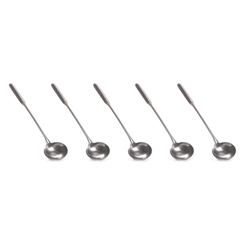 5X Soup Ladle, Wok Spatula,the Longer Handle Shovel Spoon Rustproof, Heat Resistance, Integral Forming Stainless