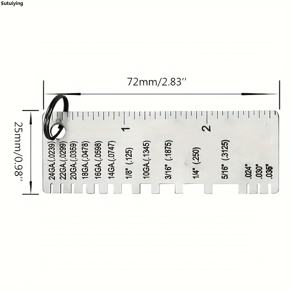 Sutuiying Stainless Steel Precision Welding Gage - Durable Plated Metal Sheet 【2025 Version】 Thickness Checker - Effortlessly Measure Wire Metal Sizes
