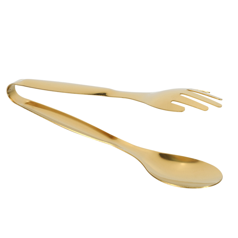 fasdaga 5X Stainless Steel Food Tongs Gold Kitchen Utensils Buffet Cooking Tools BBQ Clips Bread Steak Tong