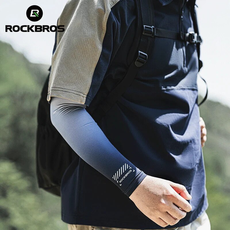 New ROCKBROS Summer Cycling Arm Sleeves Sun Outdoor UV Protection Men Women Running Fishing Sportwear Quick Dry Arm Sleeves