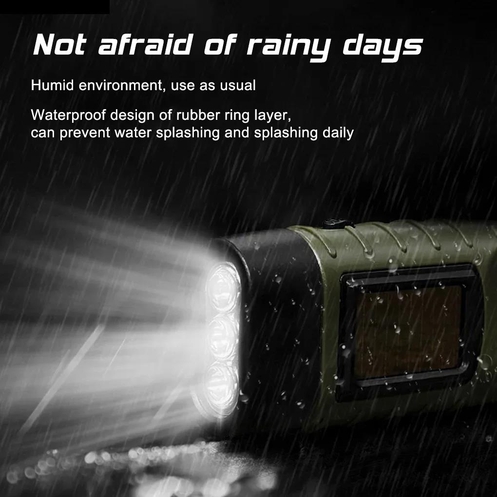Luxury Tent Light Torch Lantern Hand Crank Dynamo LED Flashlight Solar Power For Outdoor Camping Mountaineering Portable