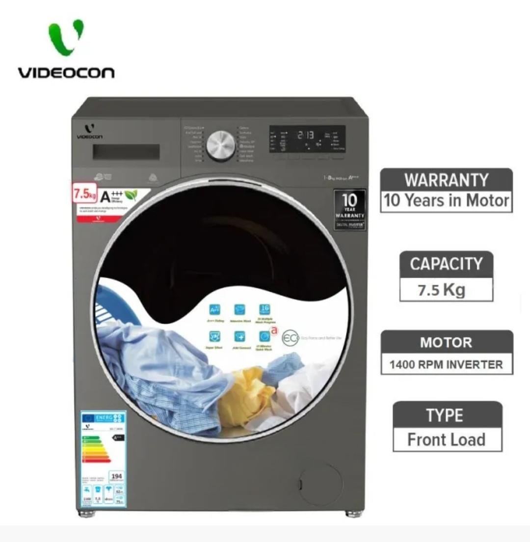 Videocon 8 Kg Inverter Front Loading Washing Machine Fully Automatic