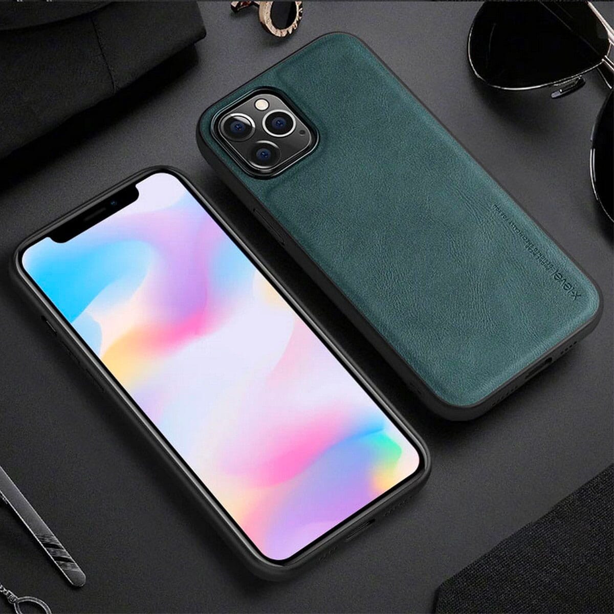 PMH Tech X-level Leather Case for iPhone 13 Pro Max