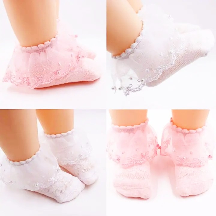 1 Pair Girls Princess Style Socks Cute Breathable Short Sock