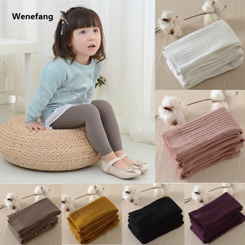 Wenefang Kid Leggings Girls Winter Warm Pantyhose Cotton Infant Baby Toddler Newborn Boys Solid Casual Stockings Children for 0-5Years