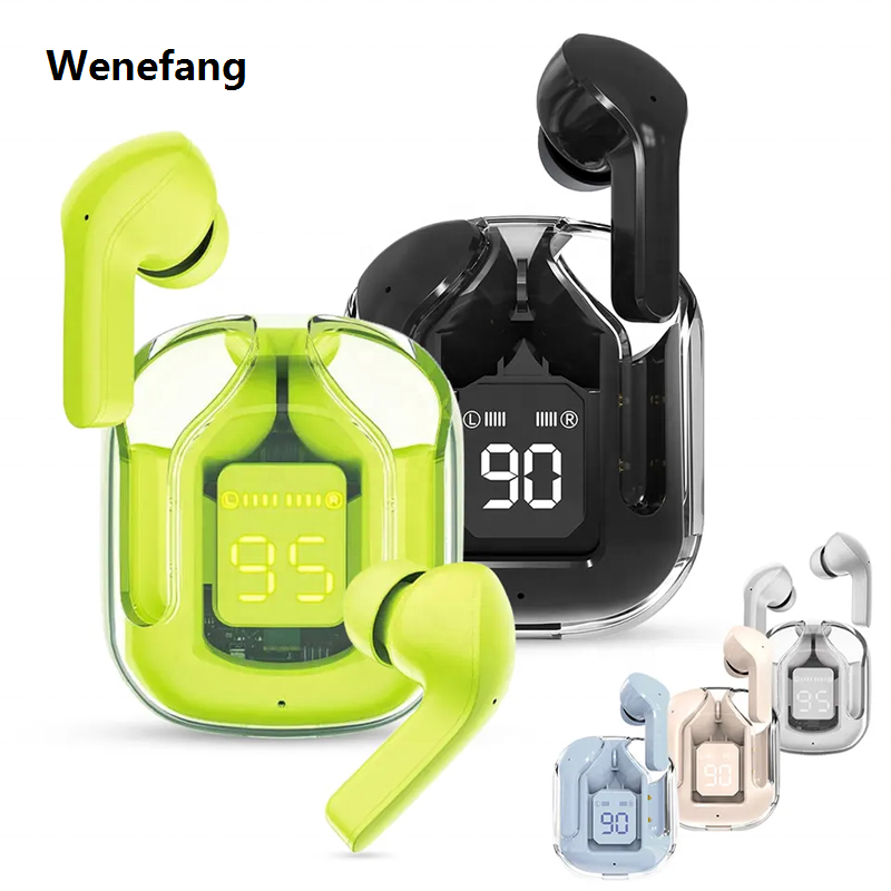 Wenefang T6 Tws Earpuds Wireless Bluetooth 5.0 Sport Gaming Headsets Noise New Reduction Earbuds Mic Headphones with LED Display Earphones
