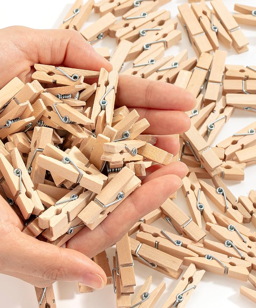 20 Pieces Natural Wooden Clips Bamboo Cloth Pegs